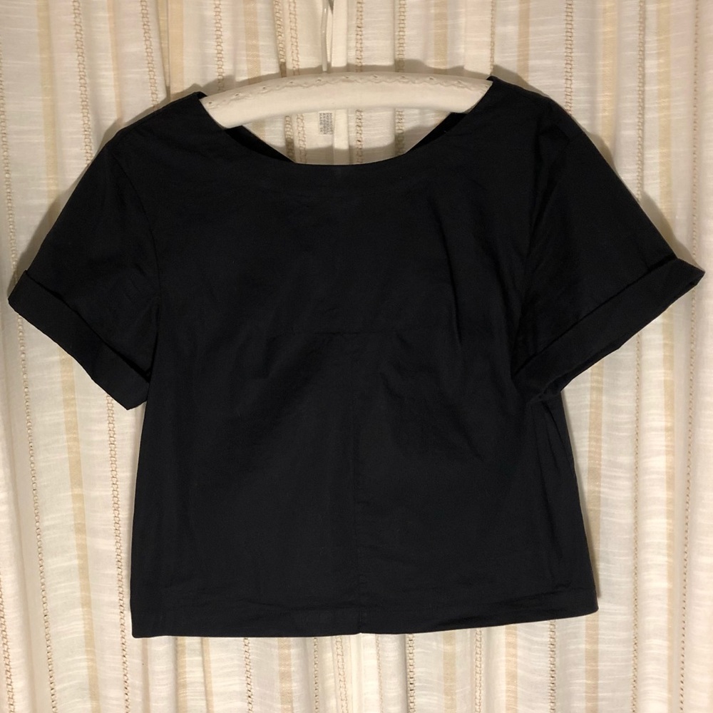 Black Cropped LOFT Blouse